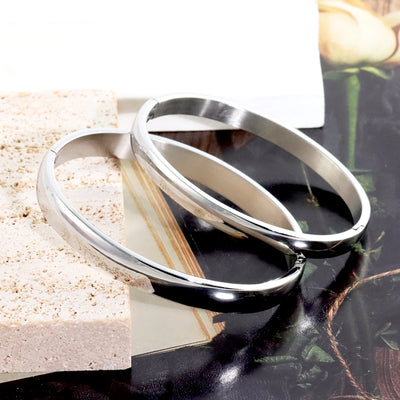 1 pair Fashion Stainless Steel Minimalist Gloss Couple Bracelets For Party Gathering, Holiday Gift, Jewelry