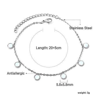LUXUSTEEL Geometric Anklets for Women Rectangle Bracelet on Leg Stainless Steel Women's Chain Anklets Wedding Party Jewelry