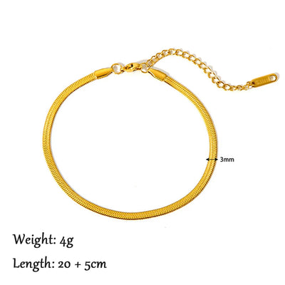 2024 Summer New Gold Color Anklets For Women Stainless Steel Firga Chain Feet Jewelry Layered Link Chain Accessory