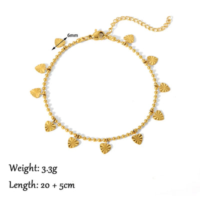 2024 Summer New Gold Color Anklets For Women Stainless Steel Firga Chain Feet Jewelry Layered Link Chain Accessory