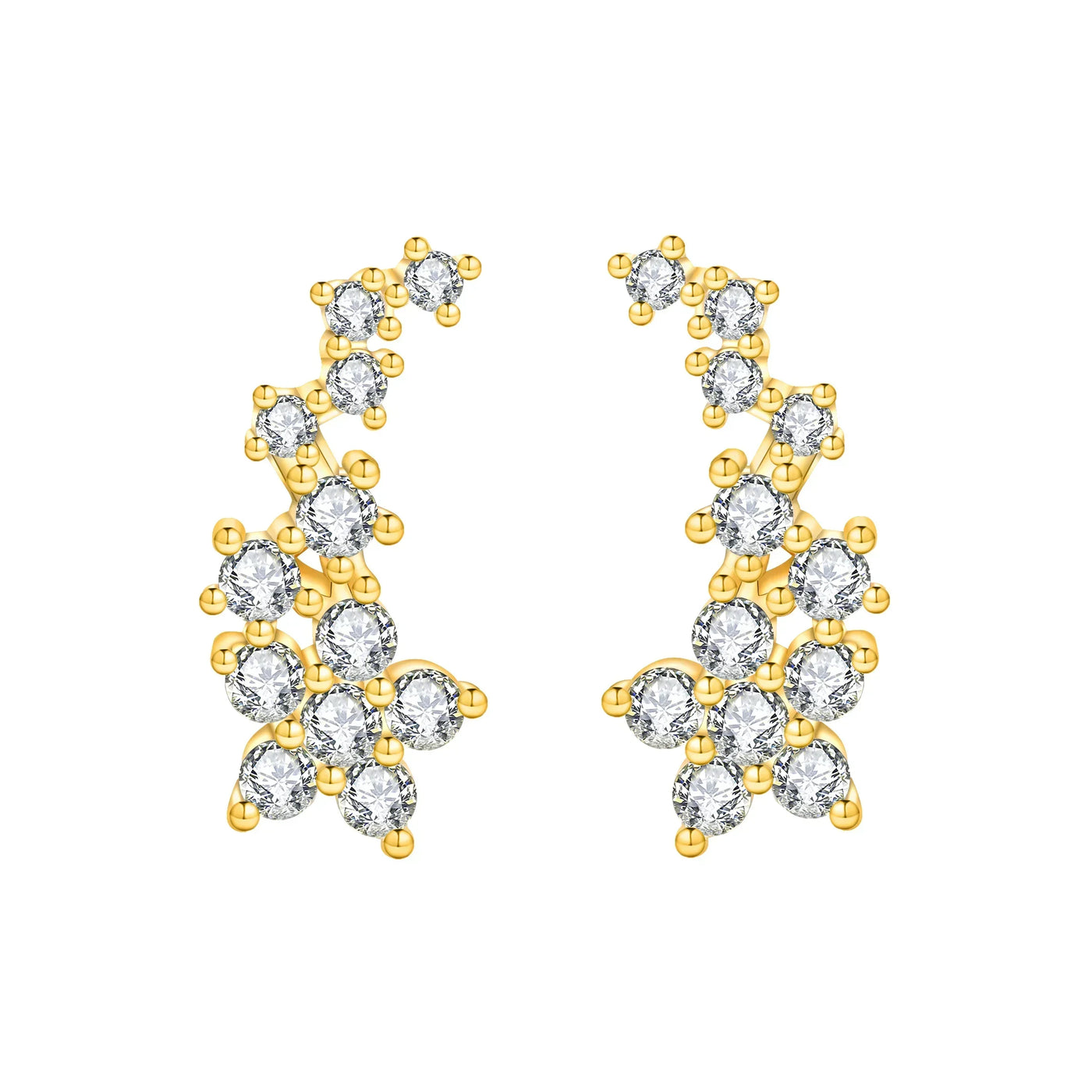 Sparkling 925 Sterling Silver Golden Hoop Earrings Pumpkin Skull Christmas Tree Ear Stud Halloween Earring For Women DIY Jewelry