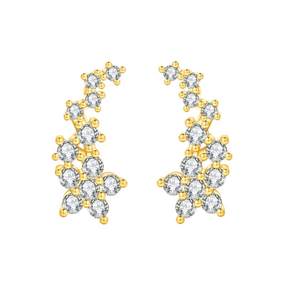 Sparkling 925 Sterling Silver Golden Hoop Earrings Pumpkin Skull Christmas Tree Ear Stud Halloween Earring For Women DIY Jewelry