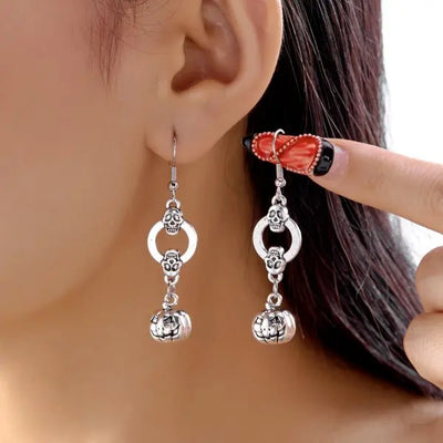 Classic Gothic Black Moon Star Tassel Crystal Earrings For Women Vintage Vampire Bat Water Drop Earring Halloween Charm Jewelry