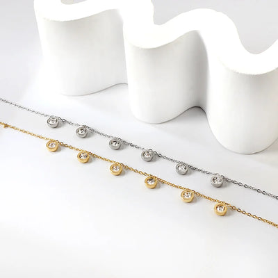 LUXUSTEEL Geometric Anklets for Women Rectangle Bracelet on Leg Stainless Steel Women's Chain Anklets Wedding Party Jewelry