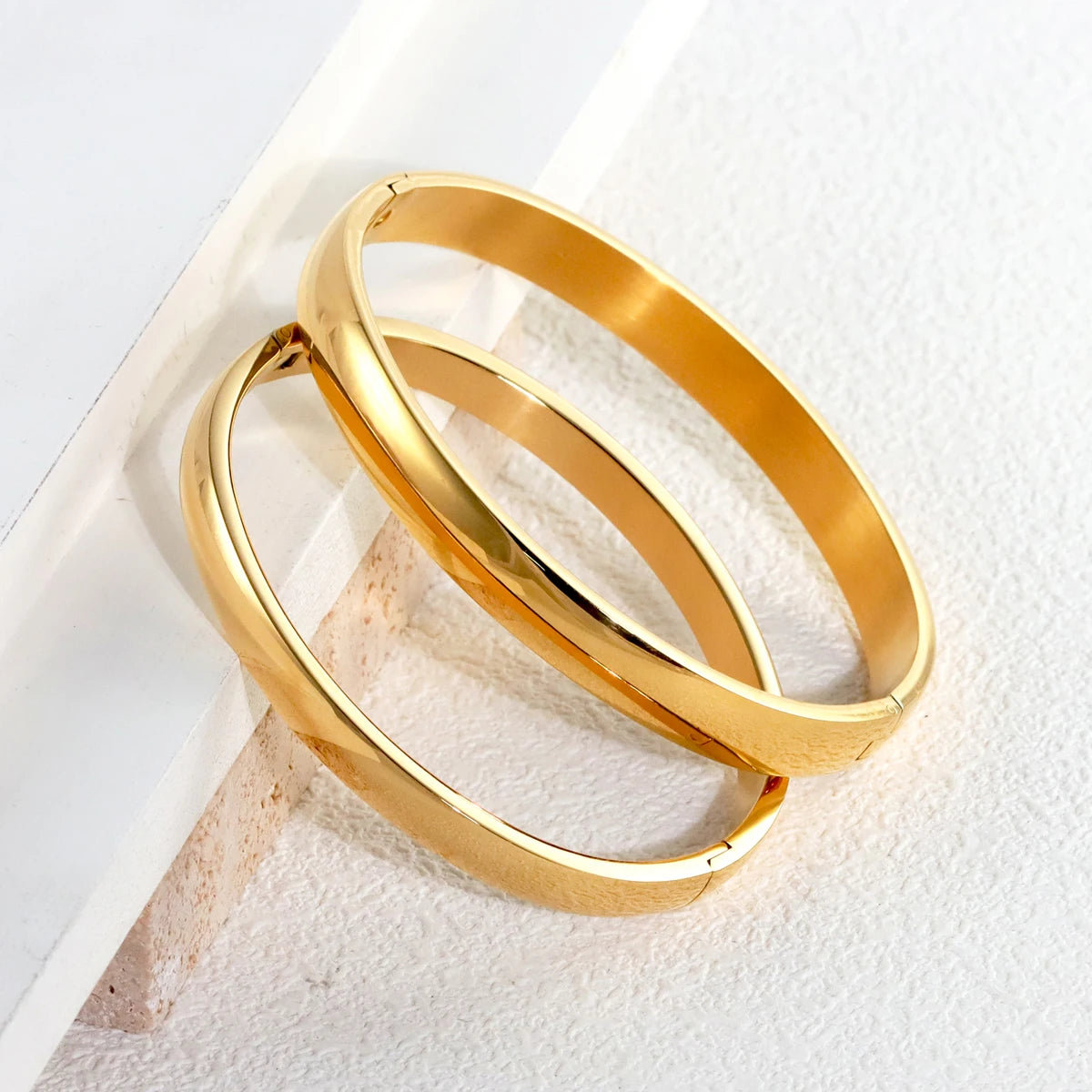 1 pair Fashion Stainless Steel Minimalist Gloss Couple Bracelets For Party Gathering, Holiday Gift, Jewelry