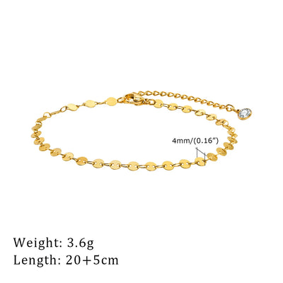 2024 Summer New Gold Color Anklets For Women Stainless Steel Firga Chain Feet Jewelry Layered Link Chain Accessory