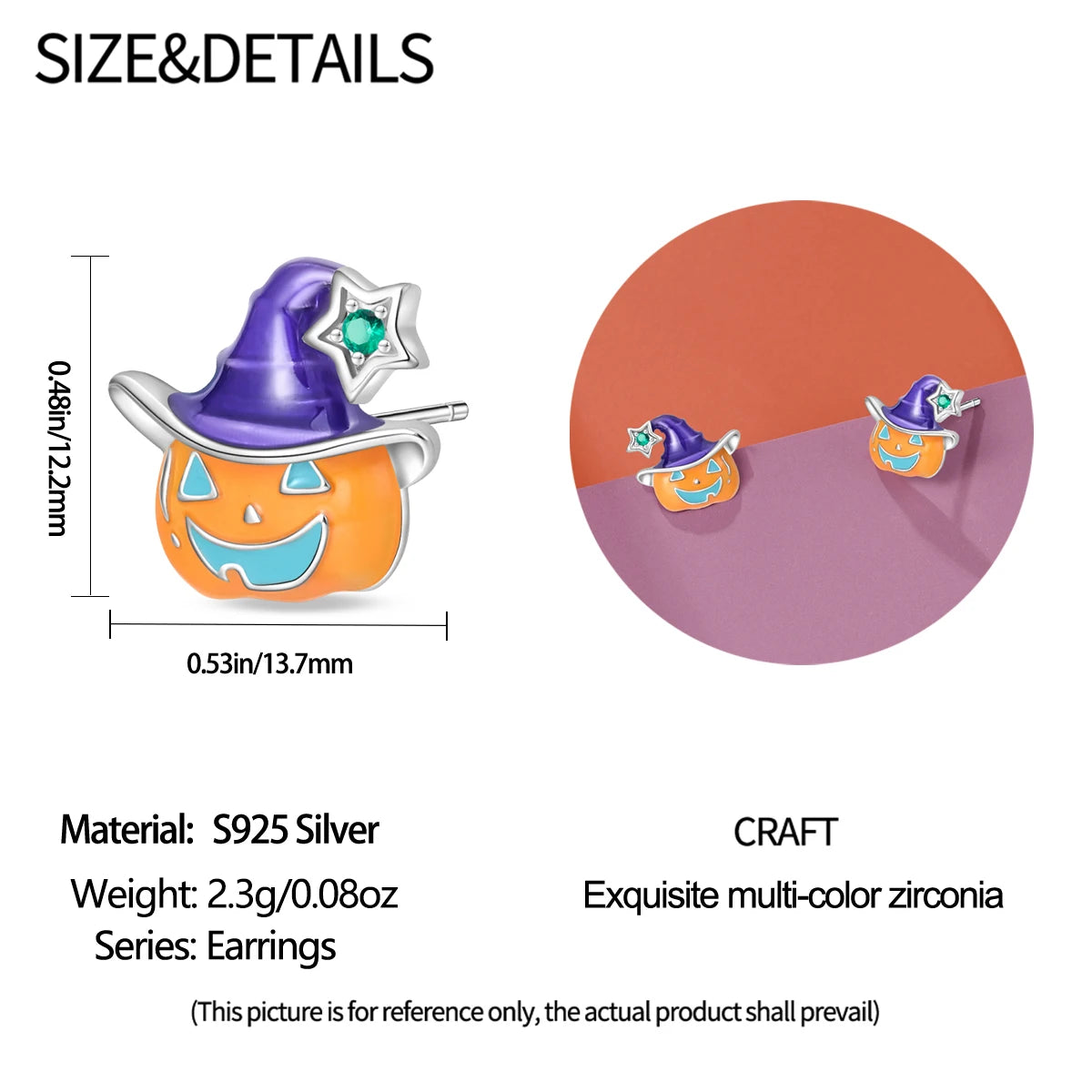 Amazing 925 Sterling Silver Black Spider & Shiny Bow Skull & Pumpkin Head Stud Earrings For Halloween Party Fine Jewelry Gift