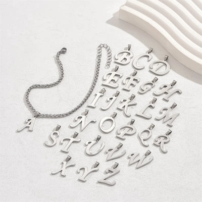 Simple 26 Letters A-Z Pendant Anklets For Women Stainless Steel Ankle Bracelet Chain Anklet Beach Jewelry Summer Accessories