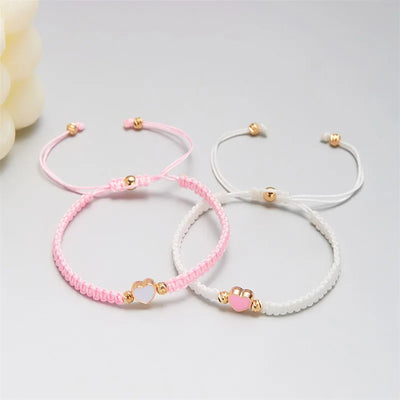 Set of 2 Colorful Heart Beaded Matching Bracelets for Couples Friendships Trendy Couple Bracelets Anniversary Valentines Gifts