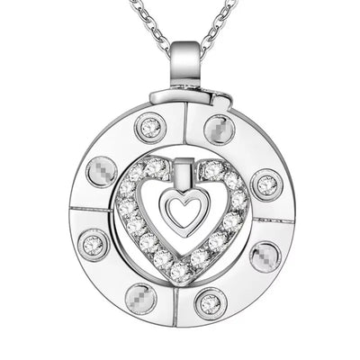 Couple Necklace 925 Silver Heart Circle Men & Women Love Gift Set Chain