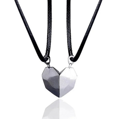 Magnetic Necklace for Women Men Love Versatile Couple Pendant Black-and-white Wishing Stone Couple Necklace Chain Jewelry