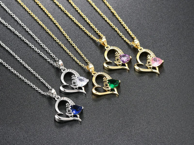 Couple Love Heart Pendant Necklace for Women Korean Fashion Aesthetic Choker Neck Chains Colorful Crystal Trend Y2k Jewelry N546