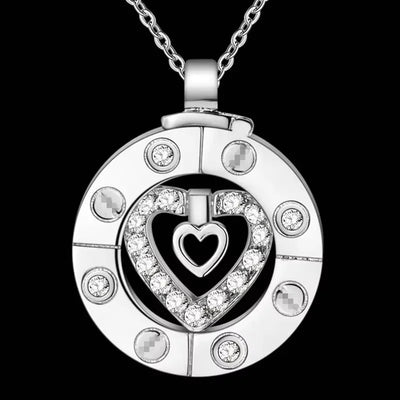 Couple Necklace 925 Silver Heart Circle Men & Women Love Gift Set Chain