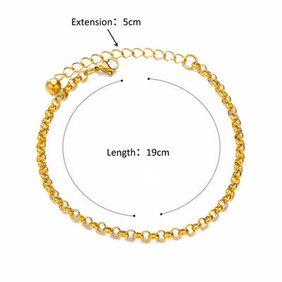 Anklets for Women Stainless Steel Gold Color Chain Anklet Female Summer Beach Accessories Foot Leg Bracelets New Fashion Jewelry