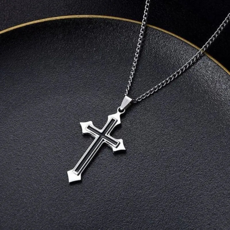 Cross Necklace for Men and Women Instagram Trendy Couple Bounce Dangle Personalized Student Hip Hop Accessories Trendy Goods
