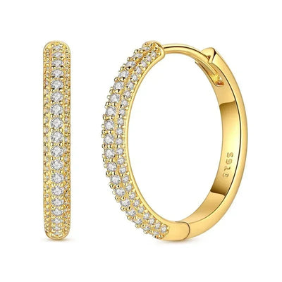 Sparkling 925 Sterling Silver Golden Hoop Earrings Pumpkin Skull Christmas Tree Ear Stud Halloween Earring For Women DIY Jewelry