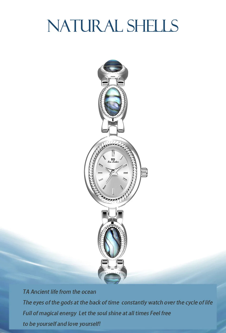 Watches For Woman Elegant Vintage Black Gold Shell Bracelet Ladies Small Dial Oval Quartz Dress Watch