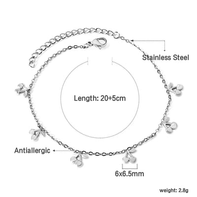 LUXUSTEEL Geometric Anklets for Women Rectangle Bracelet on Leg Stainless Steel Women's Chain Anklets Wedding Party Jewelry