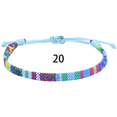 Anklets For Women Woven Fabric Foot Leg Bracelet Men Handmade Rope Braid Knot Beach Barefoot Weave Ethnic Boho Adjustable Charm