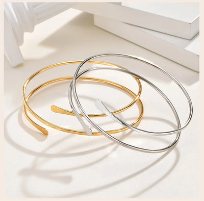 Upper Arm Cuff Bracelet for Women, Minimalist Gold Plated Armband Statement Party Armlets Jewelry