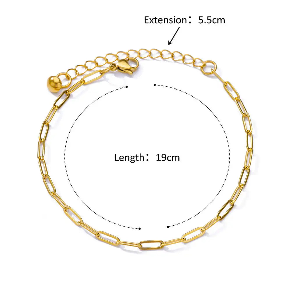 Stainless Steel Anklets for Women Waterproof Gold Color Anklet Luxury Designer Jewelry Summer Accessories mujer freeshiping item