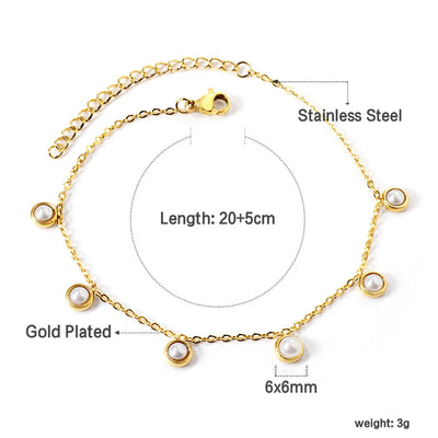 LUXUSTEEL Geometric Anklets for Women Rectangle Bracelet on Leg Stainless Steel Women's Chain Anklets Wedding Party Jewelry