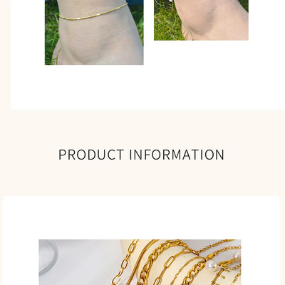 2024 Summer New Gold Color Anklets For Women Stainless Steel Firga Chain Feet Jewelry Layered Link Chain Accessory