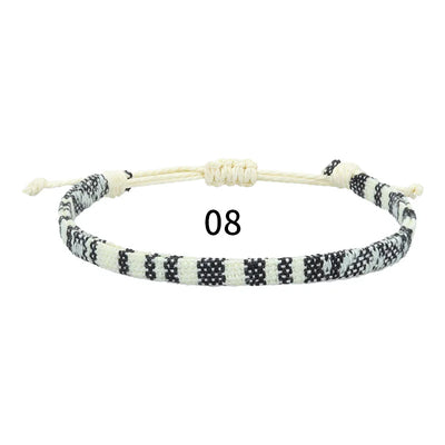 Anklets For Women Woven Fabric Foot Leg Bracelet Men Handmade Rope Braid Knot Beach Barefoot Weave Ethnic Boho Adjustable Charm