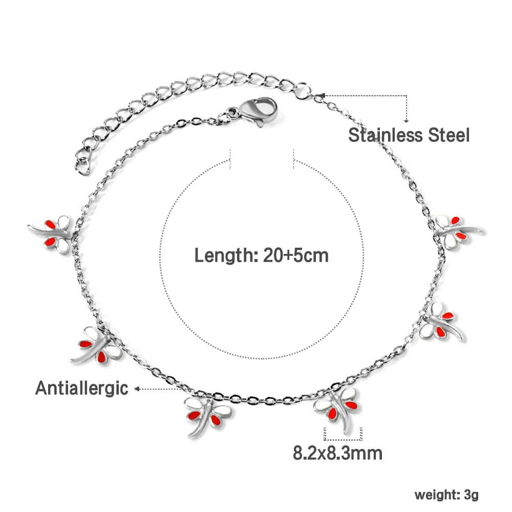 LUXUSTEEL Geometric Anklets for Women Rectangle Bracelet on Leg Stainless Steel Women's Chain Anklets Wedding Party Jewelry
