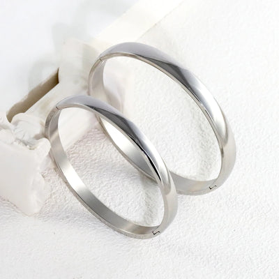 1 pair Fashion Stainless Steel Minimalist Gloss Couple Bracelets For Party Gathering, Holiday Gift, Jewelry