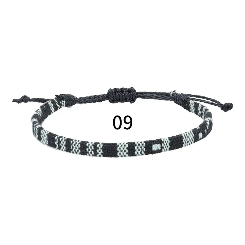 Anklets For Women Woven Fabric Foot Leg Bracelet Men Handmade Rope Braid Knot Beach Barefoot Weave Ethnic Boho Adjustable Charm