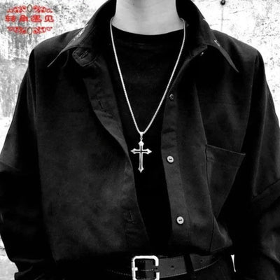 Cross Necklace for Men and Women Instagram Trendy Couple Bounce Dangle Personalized Student Hip Hop Accessories Trendy Goods