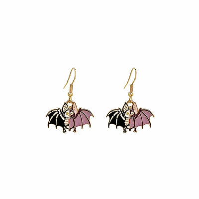 Punk Gothic Half-Face Skull Bat Cat Whale Rabbit Dangle Earrings for Women Girls Fashion Funny Halloween Jewelry Wholesale Gift