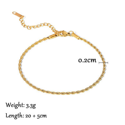 2024 Summer New Gold Color Anklets For Women Stainless Steel Firga Chain Feet Jewelry Layered Link Chain Accessory