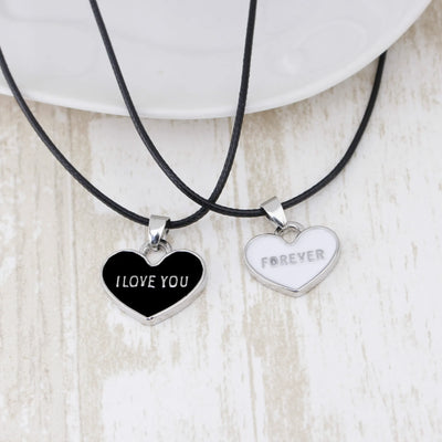 Heart Shaped Couples Necklace Valentine's Day Gift Couple Pendants Gift to Girlfriend Fashion Jewelry Accessories