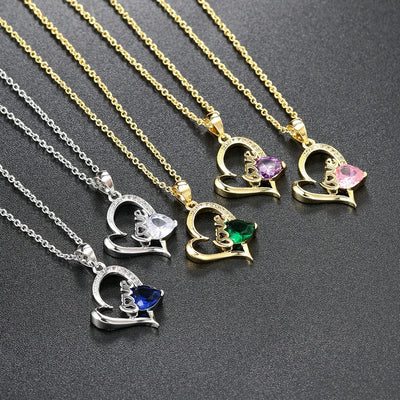 Couple Love Heart Pendant Necklace for Women Korean Fashion Aesthetic Choker Neck Chains Colorful Crystal Trend Y2k Jewelry N546