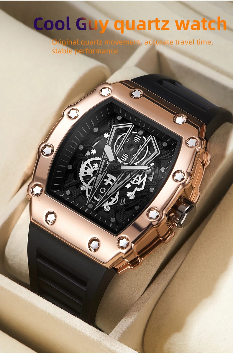 Foreign Trade Watch Large Dial For Men Quartz Waterproof Sport Square Luminous Watch For Men