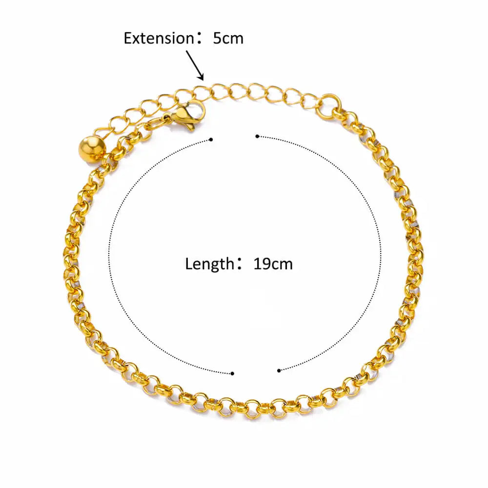 Stainless Steel Anklets for Women Waterproof Gold Color Anklet Luxury Designer Jewelry Summer Accessories mujer freeshiping item