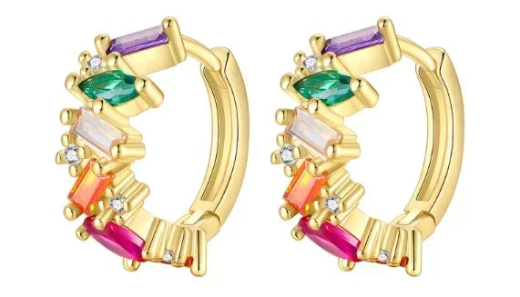 Sparkling 925 Sterling Silver Golden Hoop Earrings Pumpkin Skull Christmas Tree Ear Stud Halloween Earring For Women DIY Jewelry