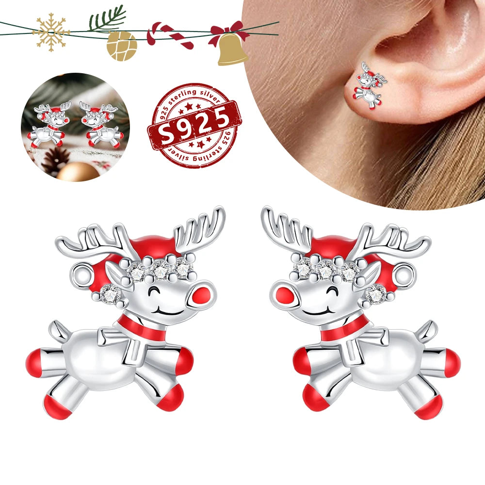 Halloween Party Cute Pumpkin Bat Ring Earrings 925 Silver Earrings For Women Punk Men's Earrings Fit Women Party Jewelry Gift