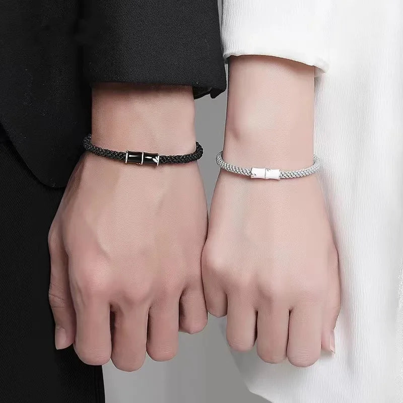 Bamboo Slub Couple Bracelet for Lover Women Men Hand Crafted Adjustable Rope Friend Relationship Matching Bracelets Jewelry Gift