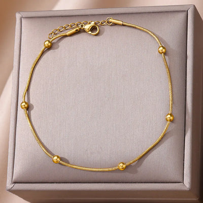 Stainless Steel Anklets for Women Waterproof Gold Color Anklet Luxury Designer Jewelry Summer Accessories mujer freeshiping item