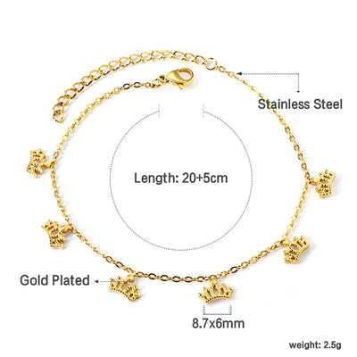 LUXUSTEEL Geometric Anklets for Women Rectangle Bracelet on Leg Stainless Steel Women's Chain Anklets Wedding Party Jewelry