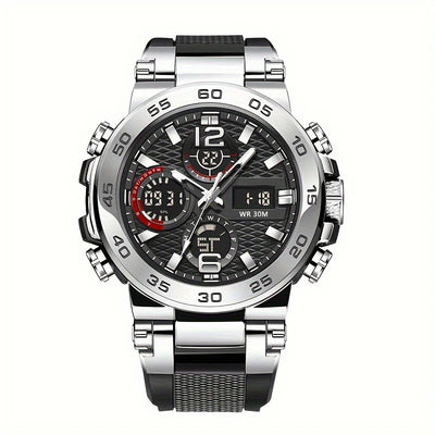 New Watches For Men Waterproof Clock Alarm Reloj Hombre LCD Dual Display Wristwatch Quartz Sports Mens Watch