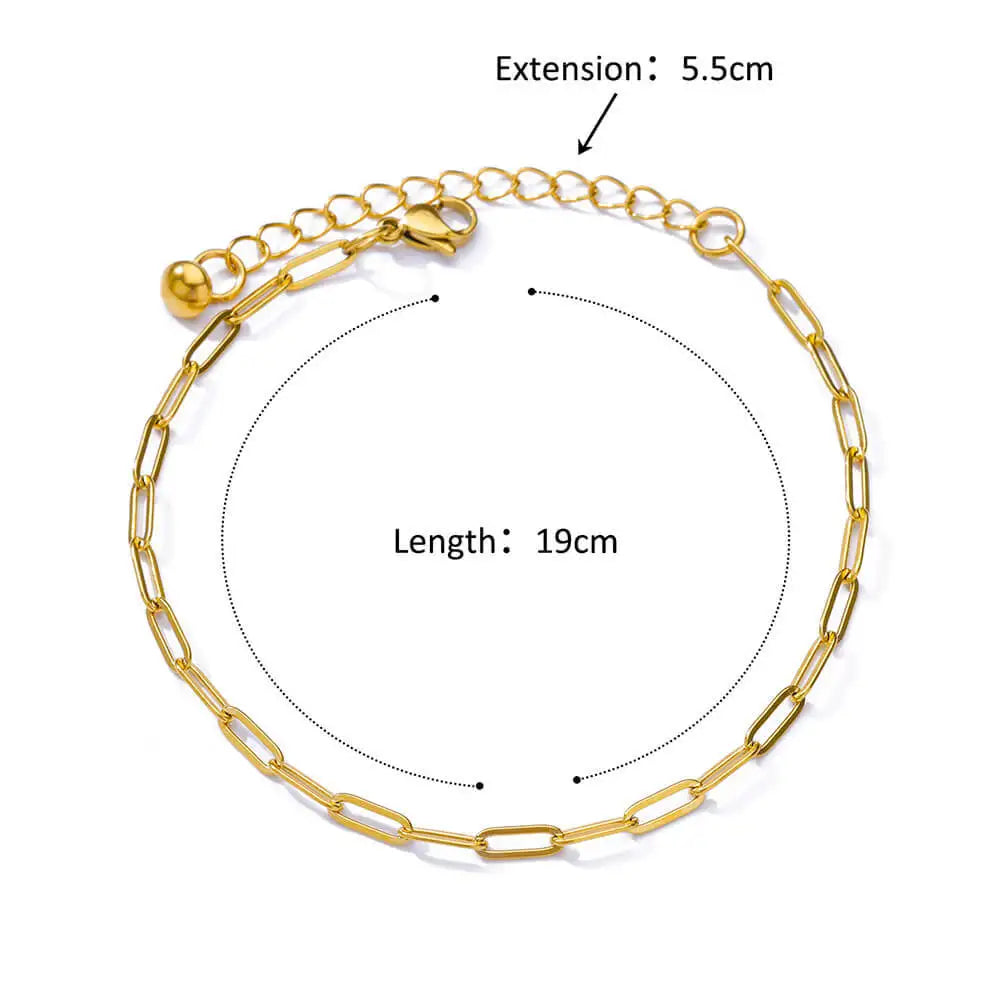 Vintage Anklets for Women Stainless Steel Beads Chain Anklet Leg Bracelets Bodychain Summer Beach Jewelry Accessories Gifts