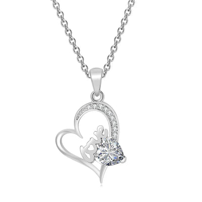 Couple Love Heart Pendant Necklace for Women Korean Fashion Aesthetic Choker Neck Chains Colorful Crystal Trend Y2k Jewelry N546