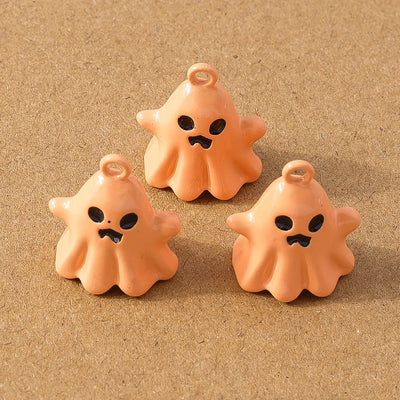 10 Pcs 20*17mm Cute Enamel Halloween Ghost Charm Pendants for DIY Necklace Earrings Bracelet Jewelry Accessories Supplies