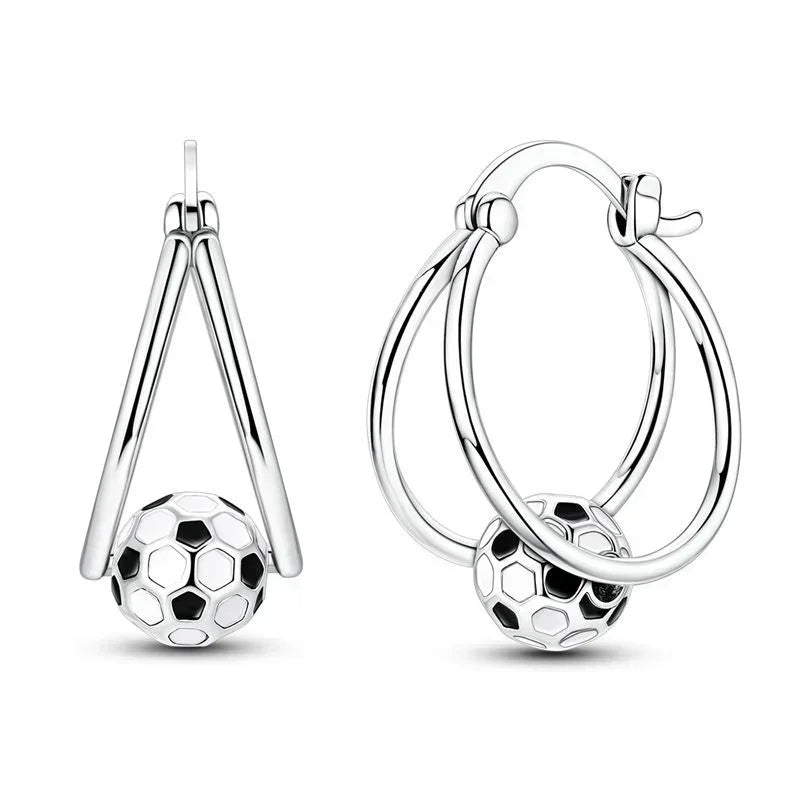 Sparkling 925 Sterling Silver Golden Hoop Earrings Pumpkin Skull Christmas Tree Ear Stud Halloween Earring For Women DIY Jewelry