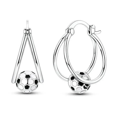 Sparkling 925 Sterling Silver Golden Hoop Earrings Pumpkin Skull Christmas Tree Ear Stud Halloween Earring For Women DIY Jewelry