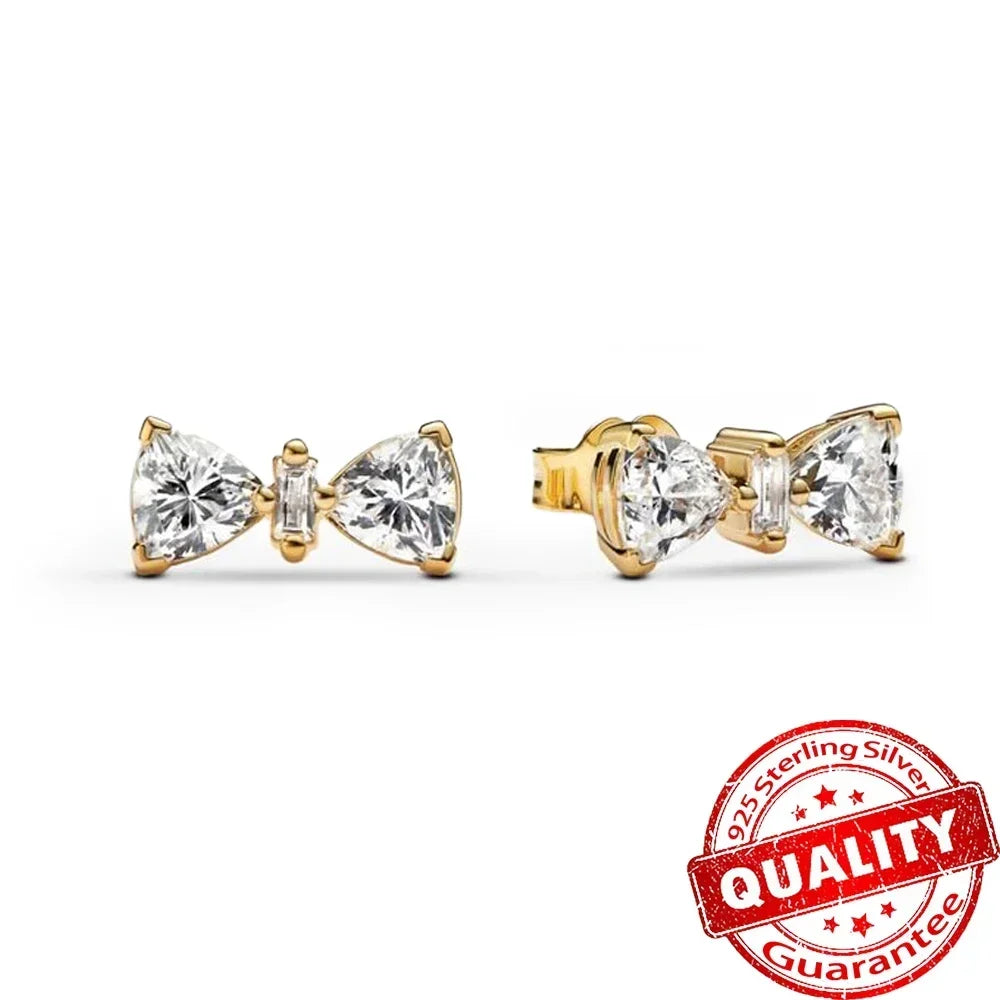 Sparkling 925 Sterling Silver Golden Hoop Earrings Pumpkin Skull Christmas Tree Ear Stud Halloween Earring For Women DIY Jewelry